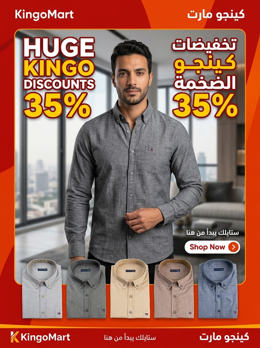قميص تومي كتان رجالي سادة | معالج ضد الانكماش (XL لـ 5XL) | كينجو مارت
