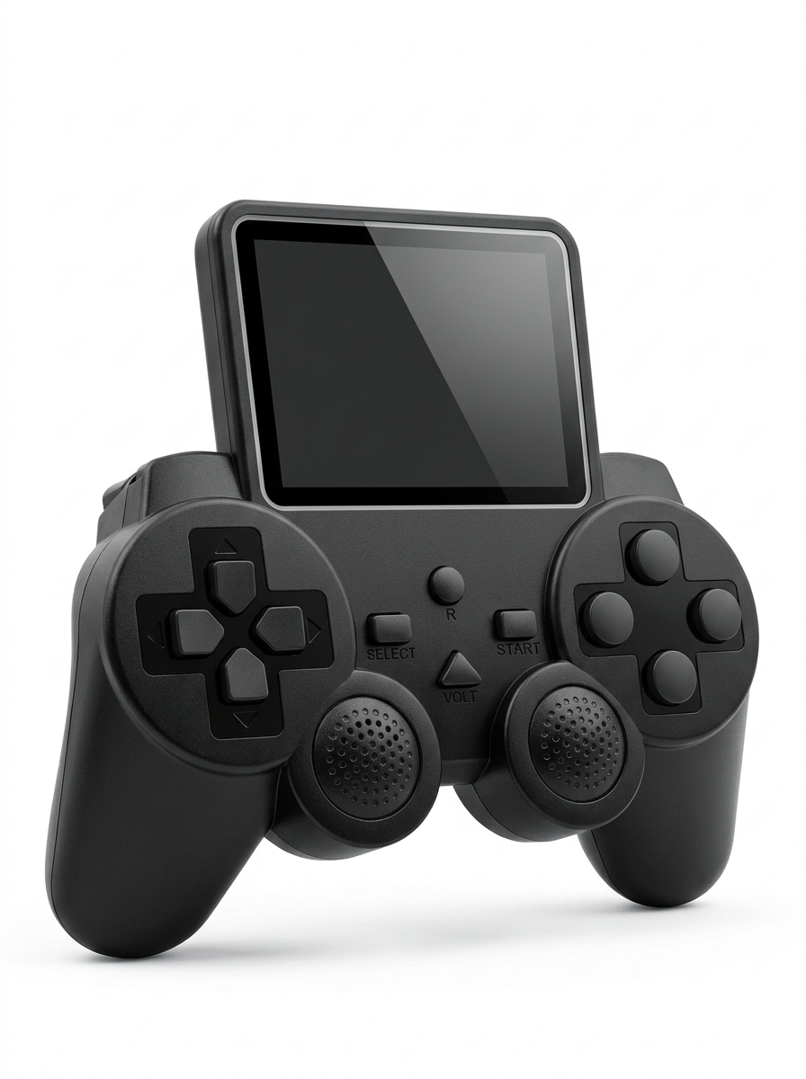 جهاز ألعاب محمول RetroPlay Max – وحدة تحكم للألعاب الكلاسيكية مع حامل موبايل