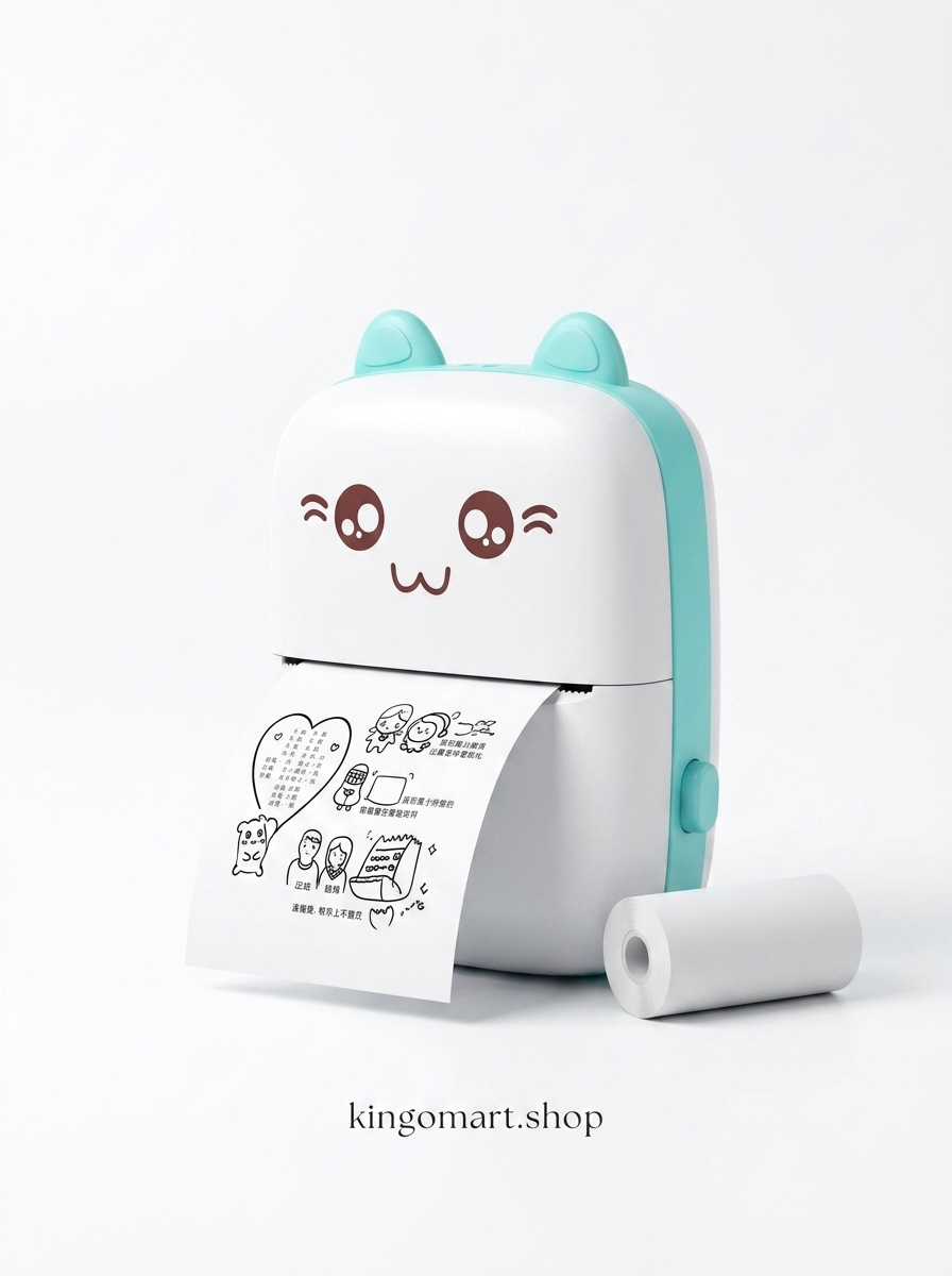 طابعة ملصقات حرارية صغيرة محمولة بلوتوث – Mini Sticker Printer | كينجو مارت