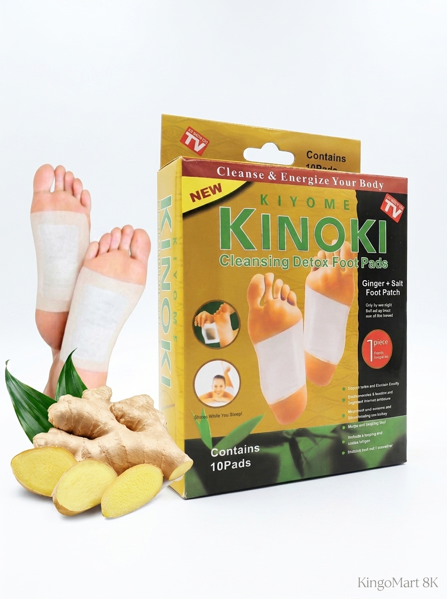 لاصقات كنوكي الأصلية لإزالة السموم والعناية بالقدمين | Kinoki Detox Foot Pads لاسترخاء وتخفيف إرهاق القدمين من كينجو مارت مصر